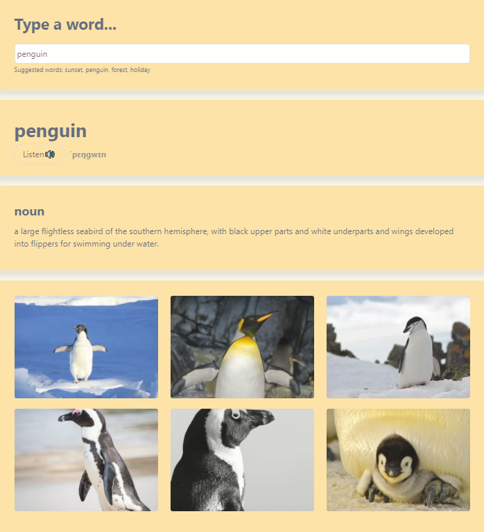 Preview of Dictionary project